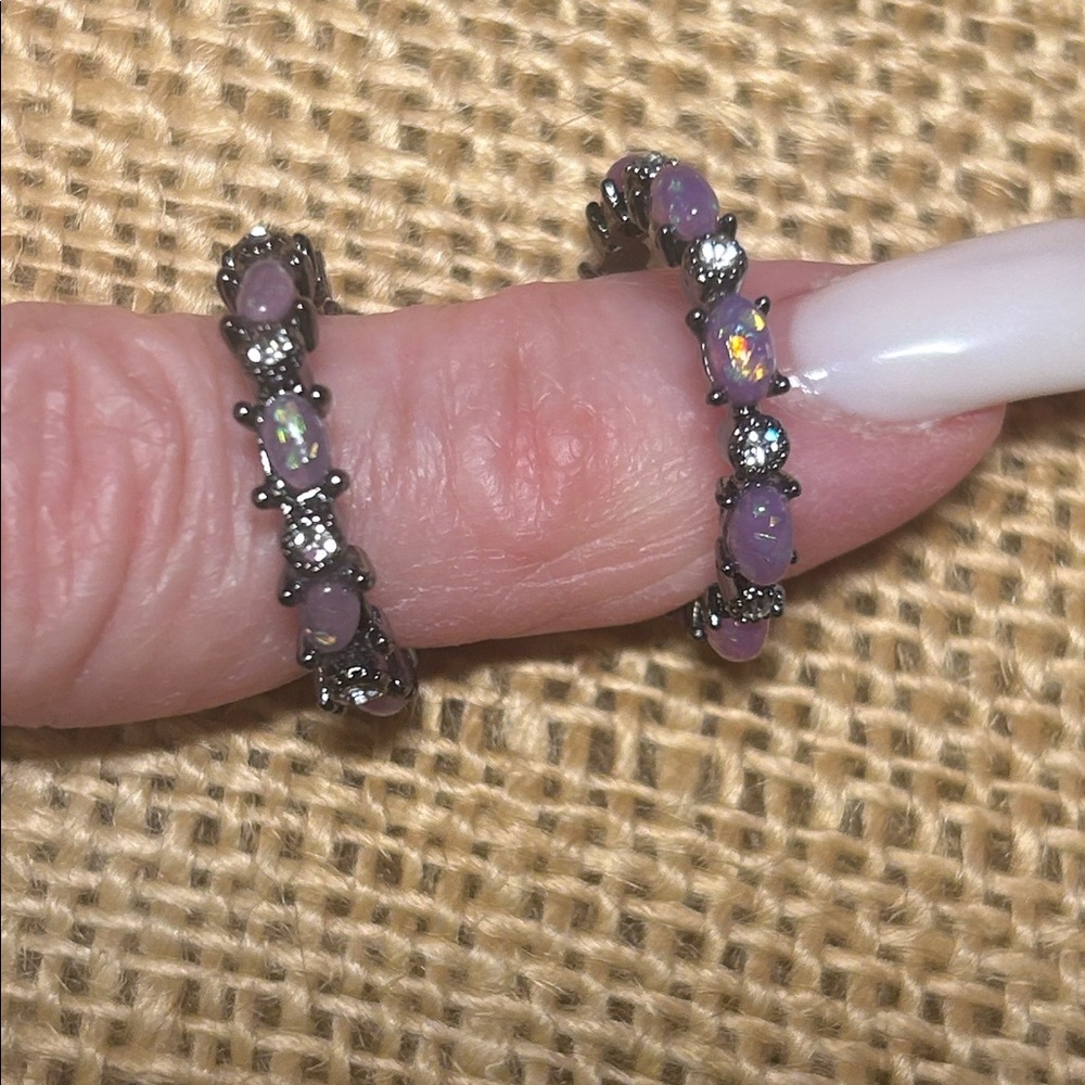 Sterling Black & Purple Opal Ring - Picture 7 of 7